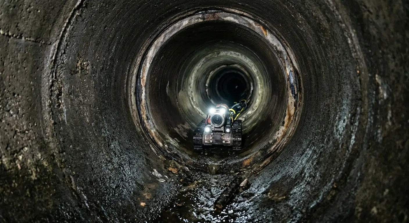 Robotic sewer camera inspecting pipe interior for Sewer Line Repair in Carlisle